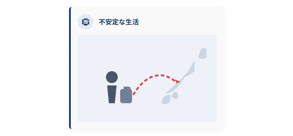 転勤や出張で生活が不安定