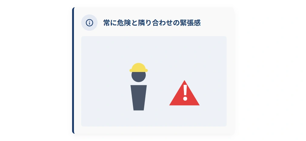 常に危険と隣り合わせの緊張感