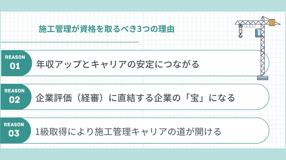 施工管理が資格を取るべき3つの明確な理由