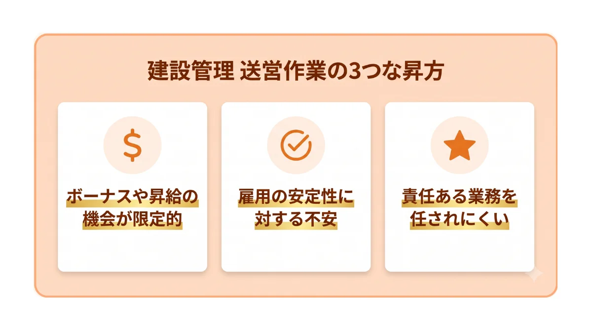 施工管理の派遣で働く3つのデメリット