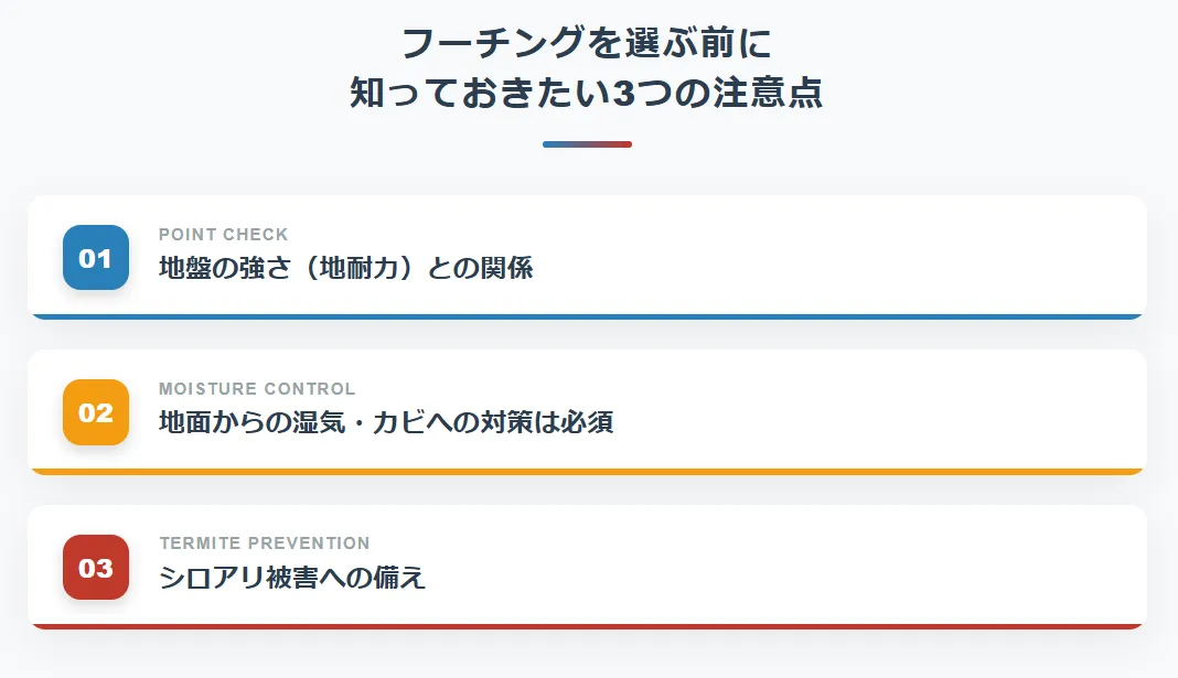 フーチングを選ぶ前に知っておきたい3つの注意点