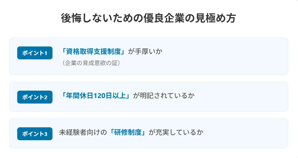 未経験者が「やめとけばよかった」と後悔しないための優良企業の見極め方