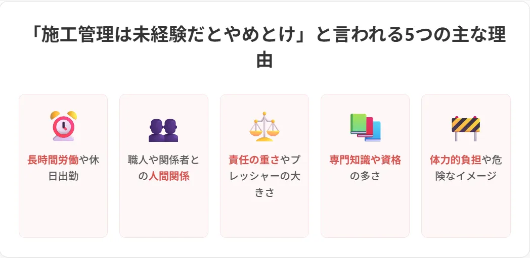 なぜ「施工管理は未経験だとやめとけ」と言われるのか？5つの主な理由