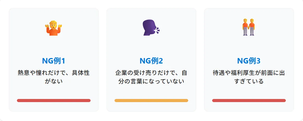 これは避けたい！志望動機のNG例と改善ポイント