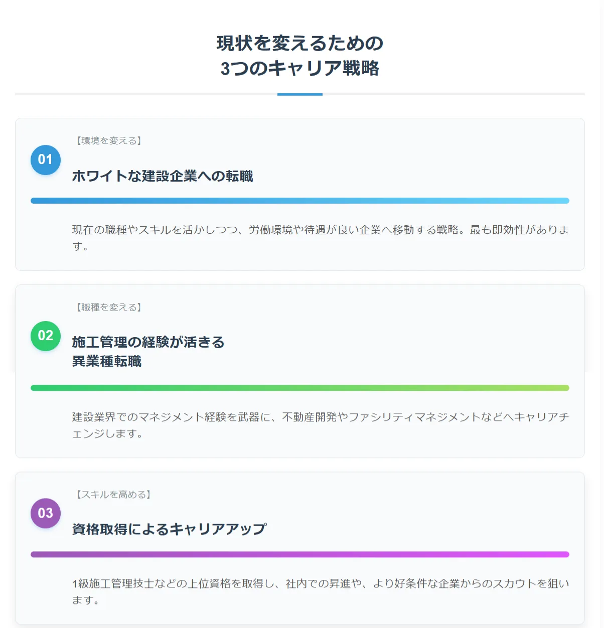 現状を変えるための3つのキャリア戦略