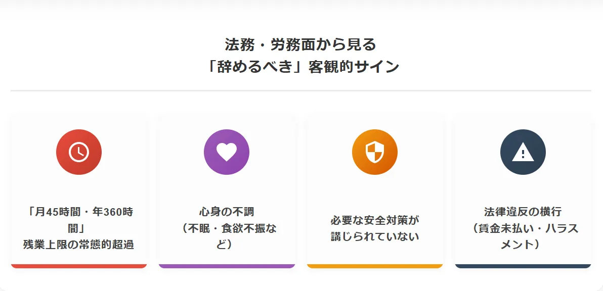 これは危険信号。法務・労務面から見る「辞めるべき」客観的サイン