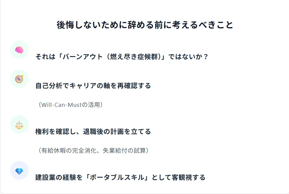 【キャリア分析】後悔しないために辞める前に考えるべきこと
