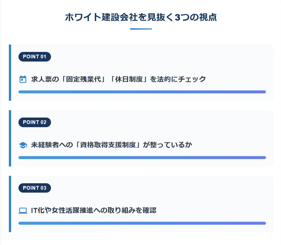 【自己防衛】優良な「ホワイト建設会社」を見抜く3つの視点
