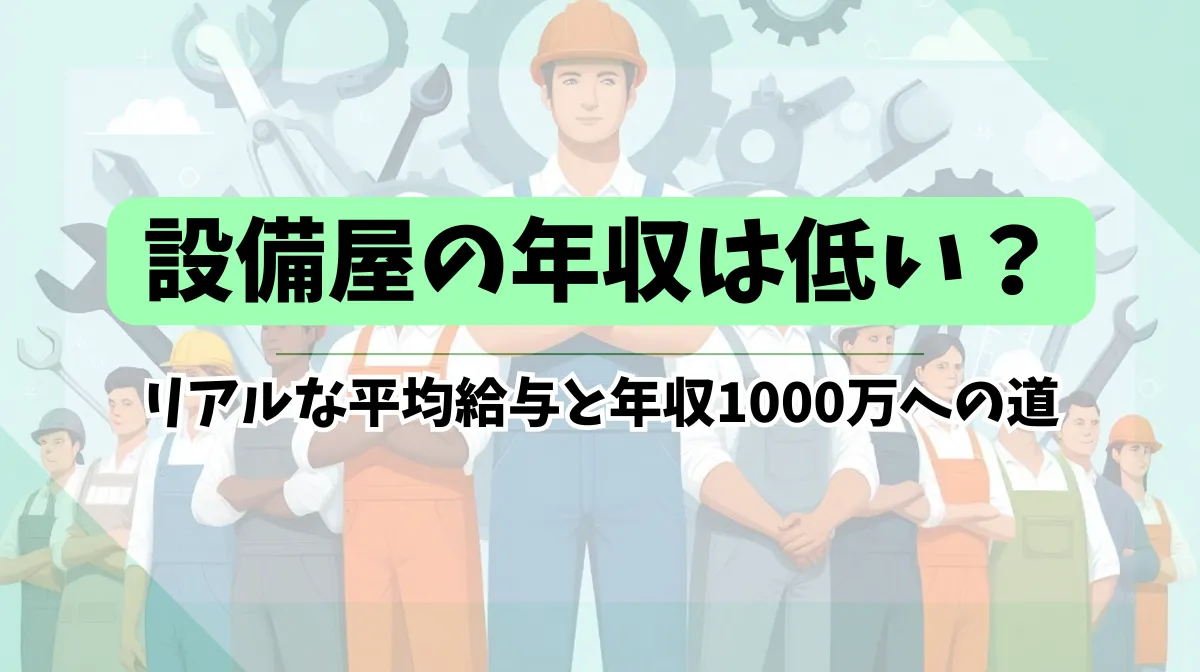 設備屋の年収は低い？リアルな平均給与と年収1000万への道の画像